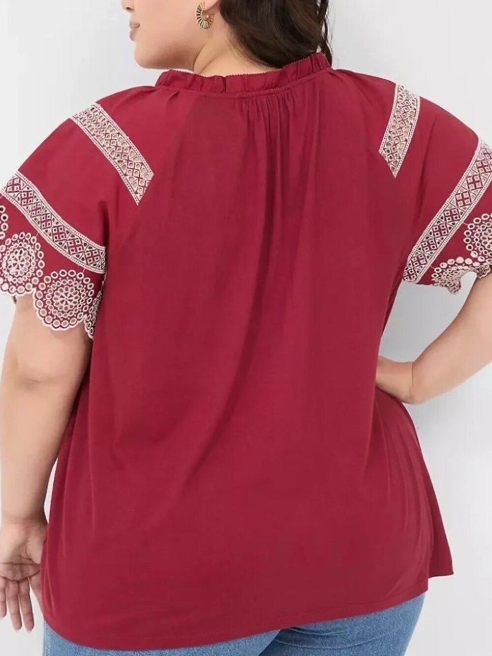 Lane bryant Eyelet Short-Sleeve Knit Top size 22-24 - Picture 7 of 7